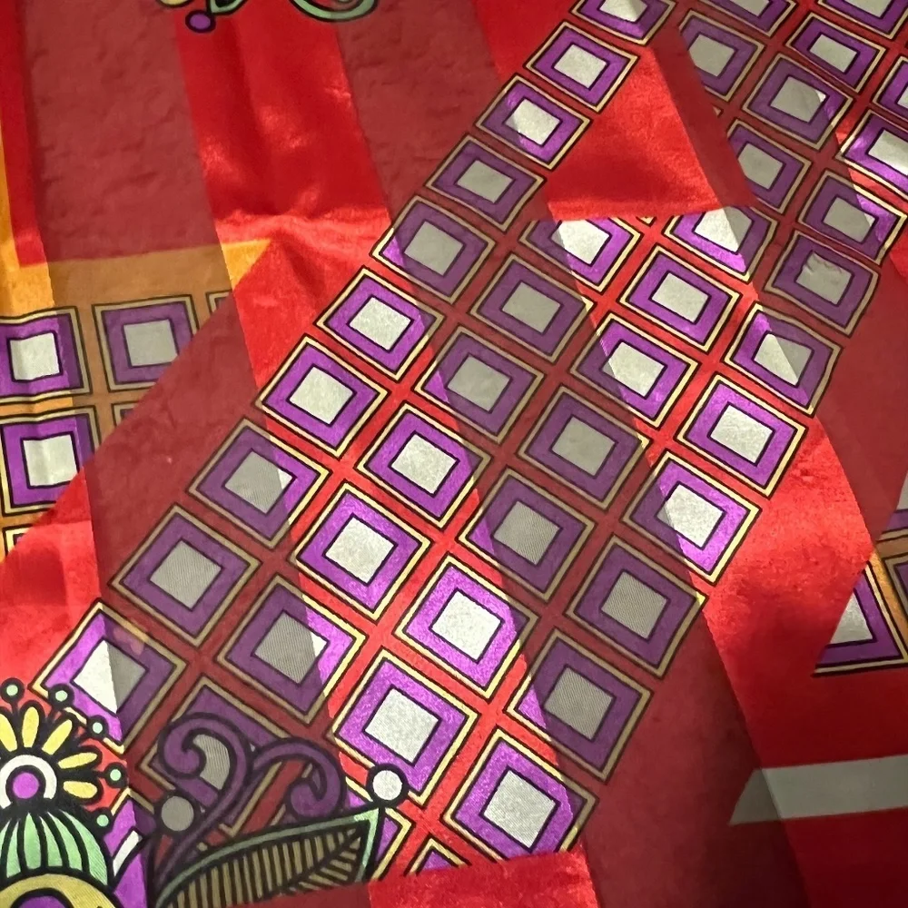 Unbranded‎ Floral Muti Geometric Paisley Square Scarf